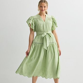 Women's Farmers Market Flutter Sleeve Maxi Dress