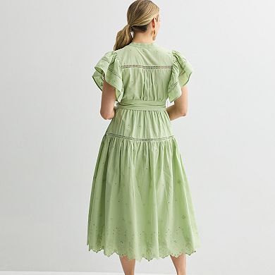 Women's Farmers Market Flutter Sleeve Maxi Dress