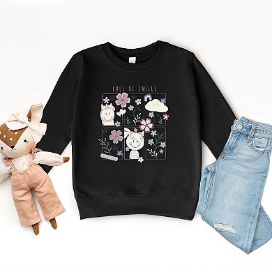Mini Smiley Full of Smiles Outline - Toddler Graphic Sweatshirt