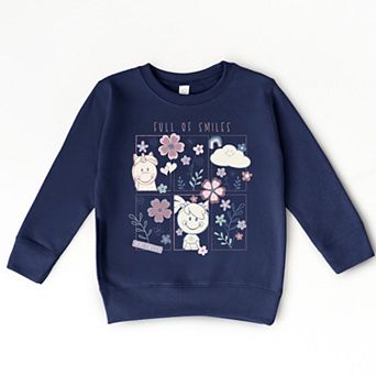 Mini Smiley Full of Smiles Outline - Toddler Graphic Sweatshirt