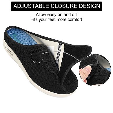 Women's Width Adjustable Closure Swollen Feet Fasciitis Edema Walking Slippers
