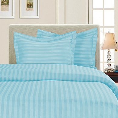 Elegant Comfort 3-Piece Stripe Duvet Cover Set - Dobby Stripe Printed Pattern