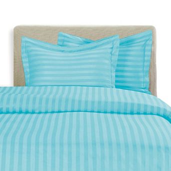 Elegant Comfort 3 pc Stripe Duvet Cover Set - Dobby Stripe Printed Pattern