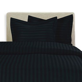 Elegant Comfort 3 pc Stripe Duvet Cover Set - Dobby Stripe Printed Pattern