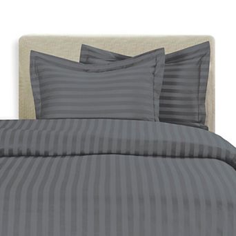 Elegant Comfort 3 pc Stripe Duvet Cover Set - Dobby Stripe Printed Pattern