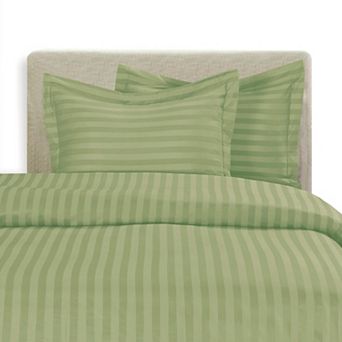 Elegant Comfort 3 pc Stripe Duvet Cover Set - Dobby Stripe Printed Pattern