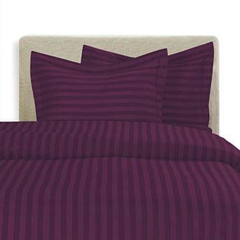 Elegant Comfort 3 pc Stripe Duvet Cover Set - Dobby Stripe Printed Pattern