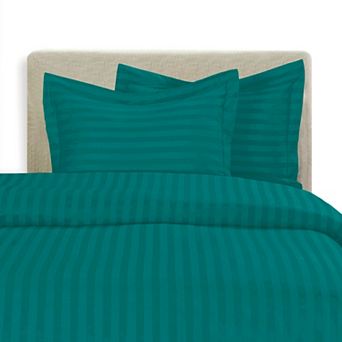 Elegant Comfort 3 pc Stripe Duvet Cover Set - Dobby Stripe Printed Pattern