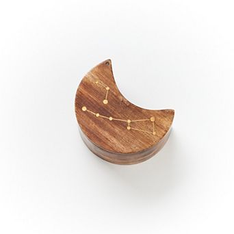 Jyotisha Celestial Pivot Box - Mango Wood, Brass Inlay