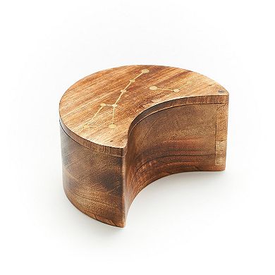 Jyotisha Celestial Pivot Box - Mango Wood, Brass Inlay