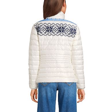 Women's Lands' End Packable Print Down Jacket