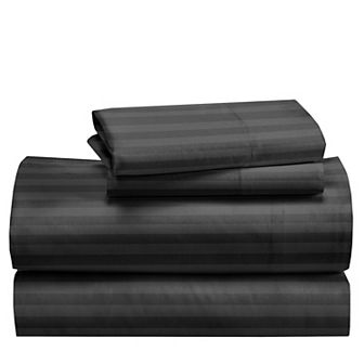 California Design Den Cooling 500 Thread Count Deep Pocket Striped Sheet Set - 100% Cotton Sateen