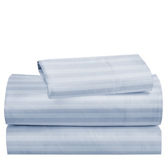 California Design Den Cooling 500 Thread Count Deep Pocket Striped Sheet Set - 100% Cotton Sateen