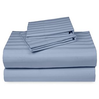 California Design Den Cooling 500 Thread Count Deep Pocket Striped Sheet Set - 100% Cotton Sateen