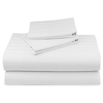 California Design Den Cooling 500 Thread Count Deep Pocket Striped Sheet Set - 100% Cotton Sateen