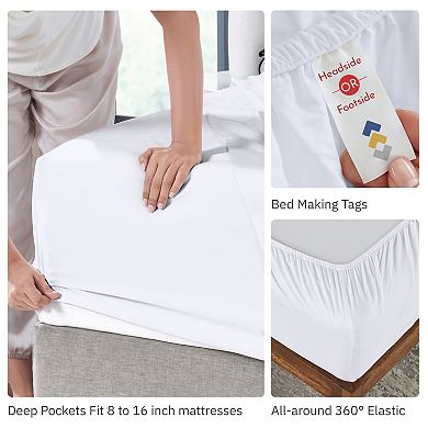 California Design Den Luxury 600 Thread Count Deep Pocket Printed Sheet Set - 100% Cotton Sateen