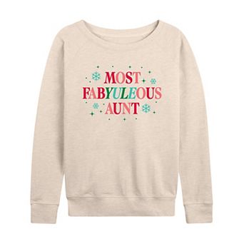 Women's Most FabYULEous Aunt French Terry Long Sleeve Christmas Graphic Tee