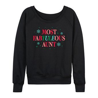 Women's Most FabYULEous Aunt French Terry Long Sleeve Christmas Graphic Tee