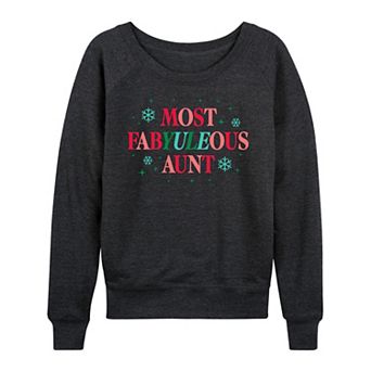 Women's Most FabYULEous Aunt French Terry Long Sleeve Christmas Graphic Tee
