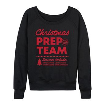 Women's Christmas Prep Team French Terry Long Sleeve Christmas Graphic Tee