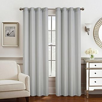Gilbert Solid Single 8 Silver Metal Grommet Elegance Curtain Panel Pair