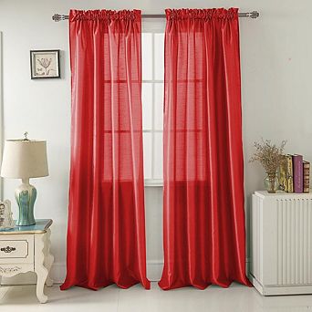 100% Polyester Faux-Silk Nikki Premium Rod Pocket Multi Colors Curtain Panel