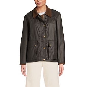 Women's Lands' End Waxed Cotton Barn Jacket