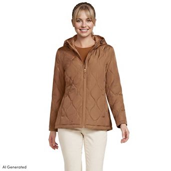 Women's Lands' End FeatherFree Onion Quilted Insulated Jacket