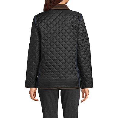 Women's Lands' End Print Reversible Barn Quilted Insulated Jacket