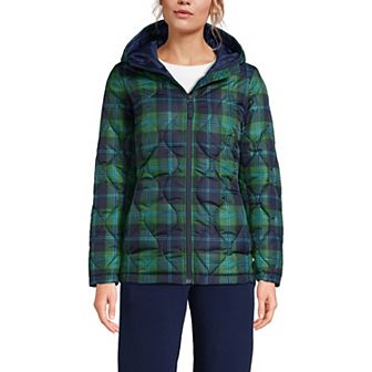 Petite Lands' End Print FeatherFree Onion Quilted Insulated Jacket