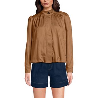 Women's Lands' End Drapey Twill Bubble Hem Jacket