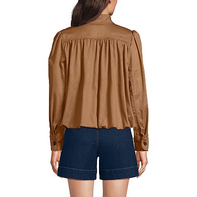 Women's Lands' End Drapey Twill Bubble Hem Jacket