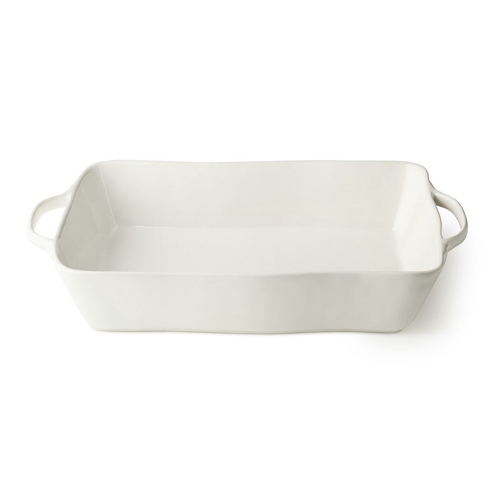 Certified International Linen Cream Rectangular Baker