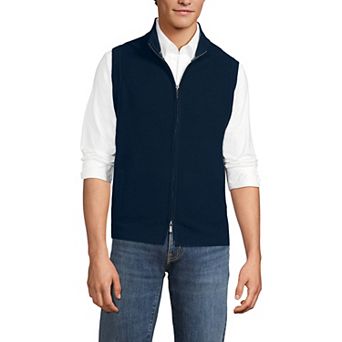 Men's Lands' End Merino Full Zip Sweater Vest