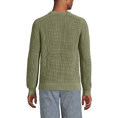 Men's Lands' End Long Sleeve Sunwashed Drifter Sweater