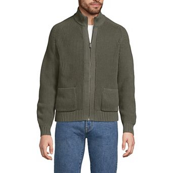 Men's Lands' End Long Sleeve Drifter Full Zip Cardigan Sweater