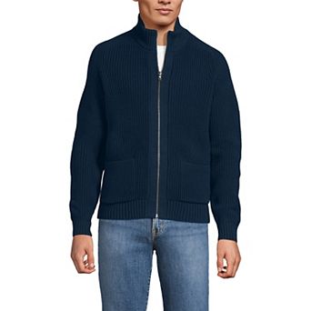 Men's Lands' End Long Sleeve Drifter Full Zip Cardigan Sweater
