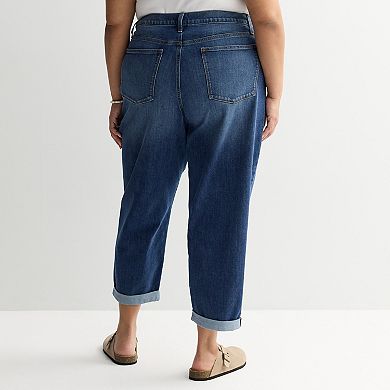 Plus Size Sonoma Goods For Life® Mid Rise Relaxed Boyfriend Jeans