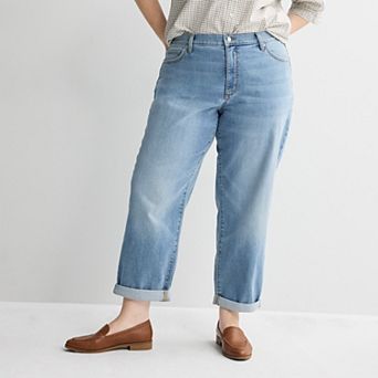 Plus Size Sonoma Goods For Life® Mid Rise Relaxed Boyfriend Jeans