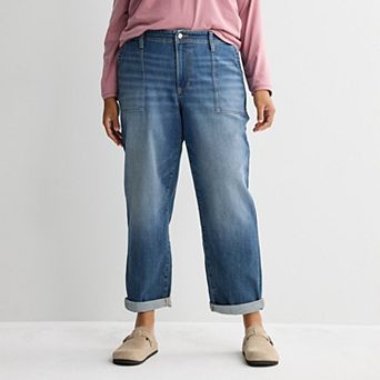Plus Size Sonoma Goods For Life® Mid Rise Relaxed Boyfriend Jeans