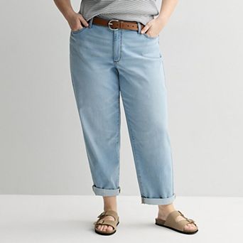 Plus Size Sonoma Goods For Life® Mid Rise Relaxed Boyfriend Jeans