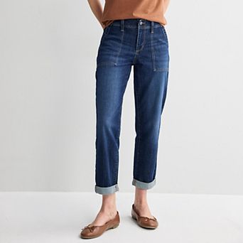 Petite Sonoma Goods For Life® Mid Rise Relaxed Boyfriend Jeans