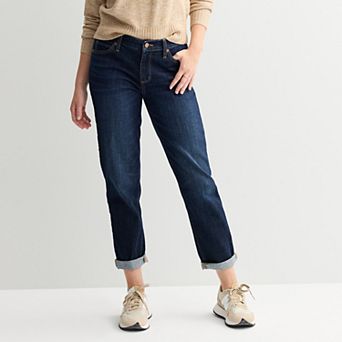 Petite Sonoma Goods For Life® Mid Rise Relaxed Boyfriend Jeans