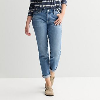 Petite Sonoma Goods For Life® Mid Rise Relaxed Boyfriend Jeans