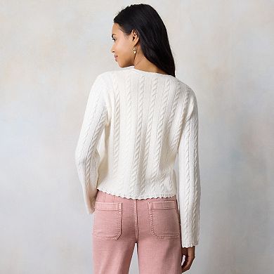 Women's LC Lauren Conrad Cable Tie Front Cardigan