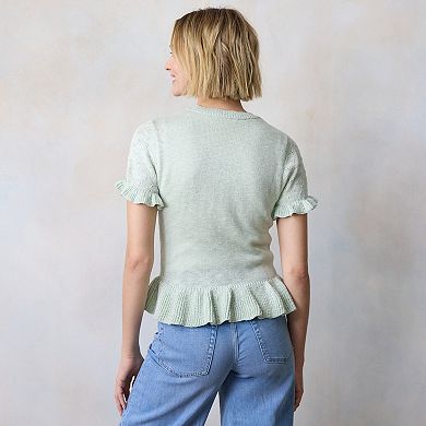 Women's LC Lauren Conrad Flutter Peplum Sweater Tee