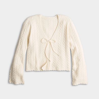 Petite LC Lauren Conrad Cable Tie Front Sweater