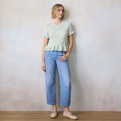 Women's LC Lauren Conrad Flutter Peplum Sweater Tee