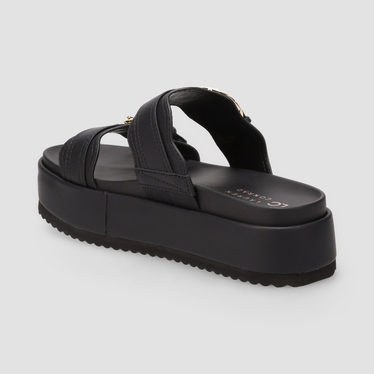 LC Lauren Conrad Headasa Women's Two Strap Buckle Platform Sandals