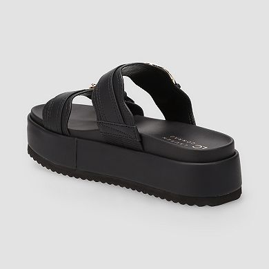 LC Lauren Conrad Headasa Women's Two Strap Buckle Platform Sandals